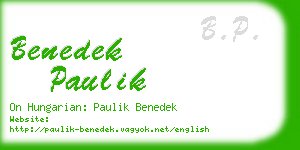 benedek paulik business card